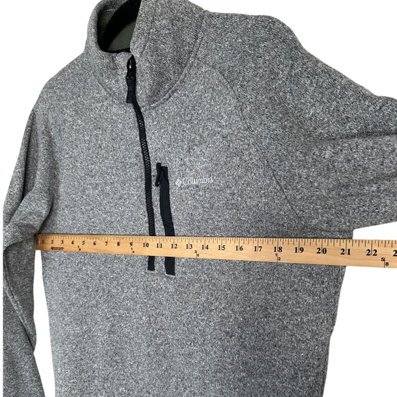 Columbia Mens M Sweater Weather Half Zip Sweatshirt Cotton Fleece Pullover Gray - Picture 3 of 7
